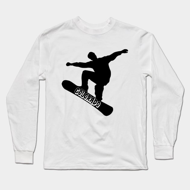 Snowboarding Long Sleeve T-Shirt by colorsplash